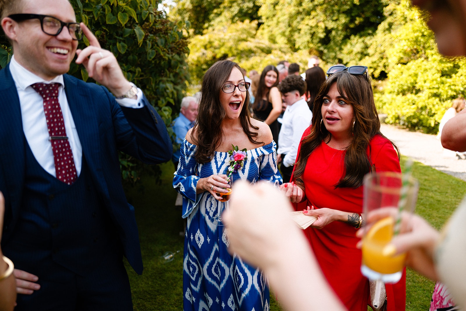 Guests stunned during garden reception magic